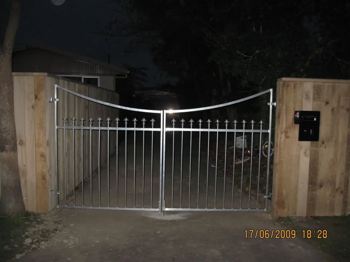 Ornamental metal driveway gate, Rangi, Christchurch