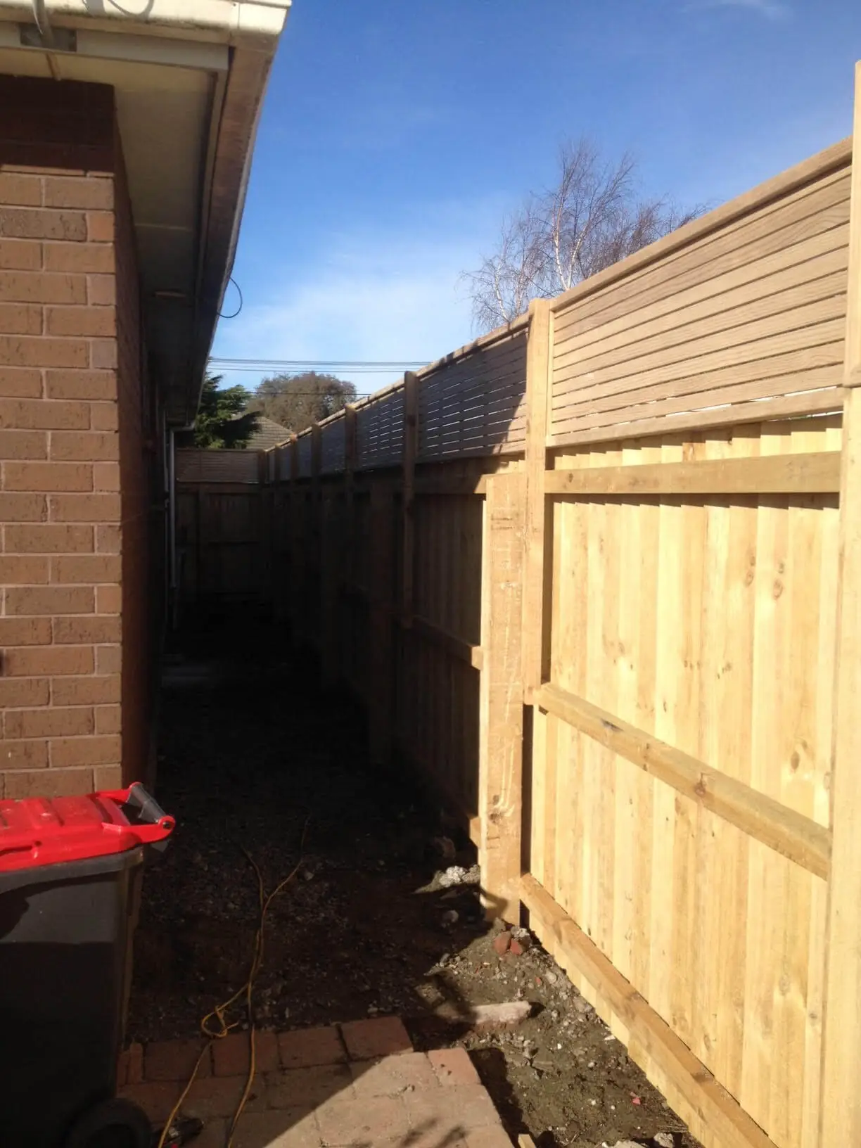 Timber privacy fence with trellis topper, Hornby, Christchurch