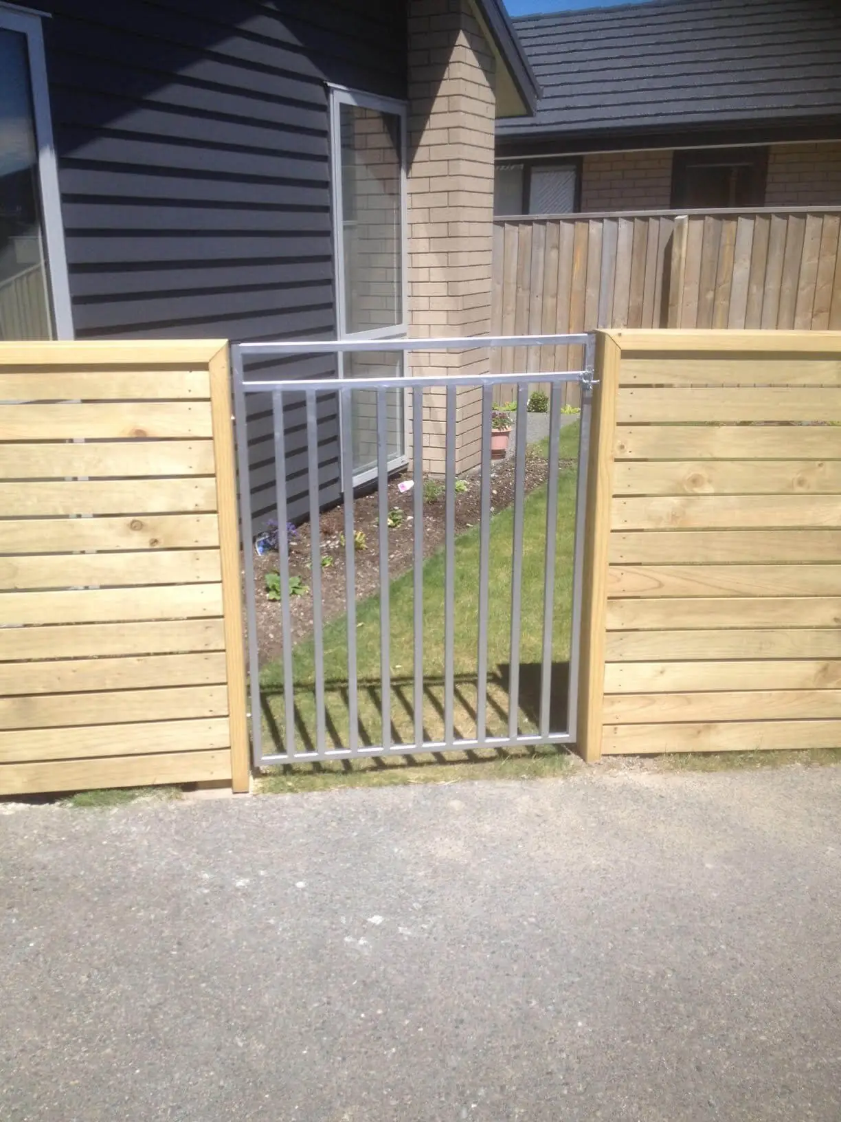 Timber and metal hybrid gate, Riccarton, Christchurch